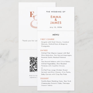 Menu Terracotta E comercial Casamento | Código QR | Ele