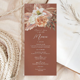Menu Terracotta Rustic Boho Wedding