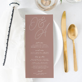 Menu Terracotta | Script Watermark Monograma Wedding