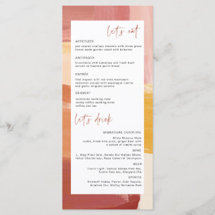 Menu Terracotta Sunrise Cardápio de Casamento