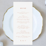 Menu Terracotta White, Deserto Casado<br><div class="desc">menu fino para corresponder à coleção *se quiser mais opções de papel,  este design pode ser transferido para um programa fino *ou para mais ajuda contacte-me</div>