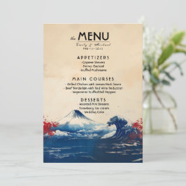 Menu + texto adorável Harmonia Japonesa com Fuji