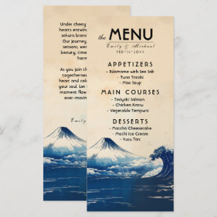 Menu + texto adorável Harmonia Japonesa com Fuji