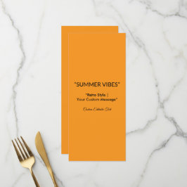Menu Textura Laranja Retro – Arte de Vibrações de Verão