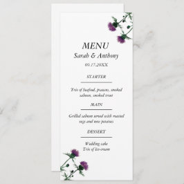 Menu Thistle Scotland Floral Watercolor Comida