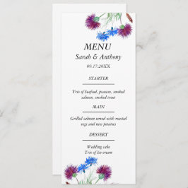 Menu Thistle Scotland Floral Watercolor Comida