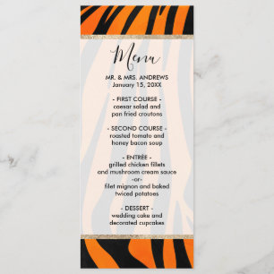 Menu Tigre Preto Laranja Selvagem Espalha Impressão Ani