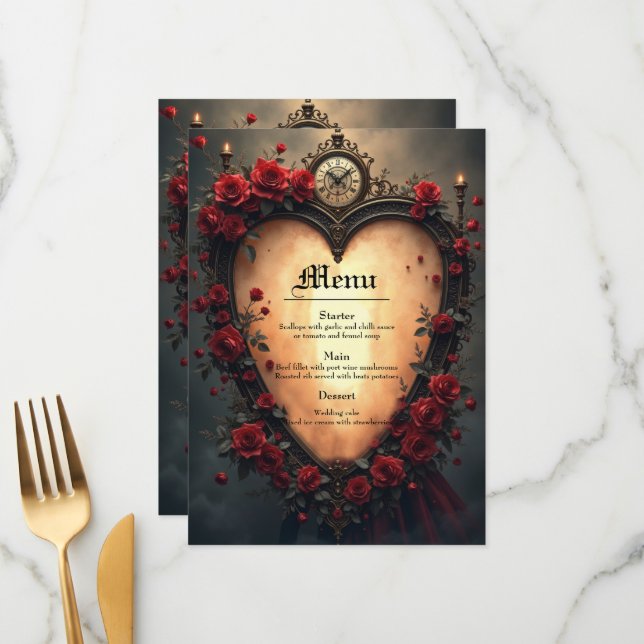 Menu Timeless Love –Victorian Gothic Wedding Collection (Frente/Verso In Situ)