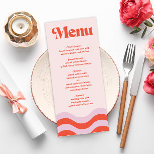 Menu Típica Cor-De-Rosa Moderna E Laranja Casando-Me