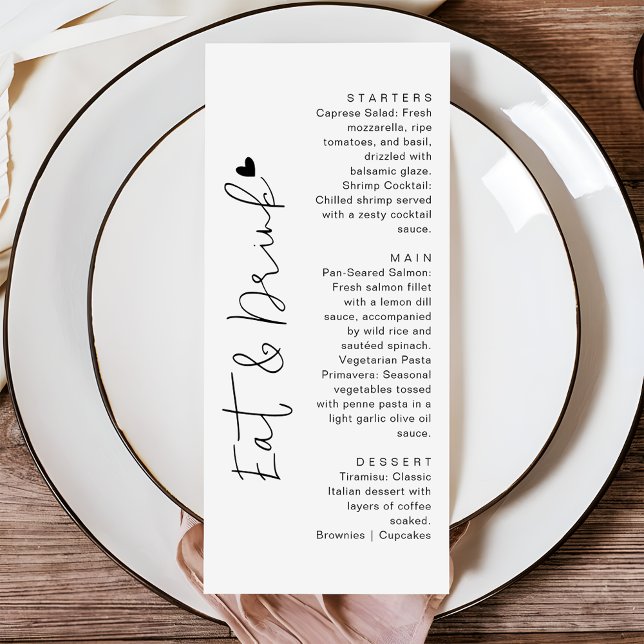 Menu Tipografia de Roteiro Moderno | Comida & Bebida Ca (Criador carregado)
