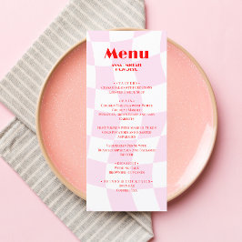 Menu Tipografia em negrito com padrão vermelho rosa RET