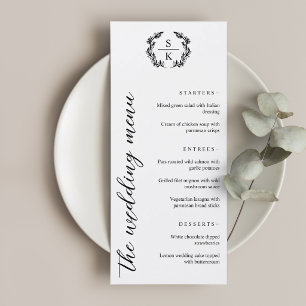 Menu Tipografia Laurel Wreath Monogramas Casamento