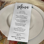 Menu Tipografia moderna minimalista de escrita manual<br><div class="desc">A distinção deste conjunto deve-se à fonte moderna de escrita manual usada para frases de sotaque. Nesta peça específica, esta fonte casual foi usada para criar um gráfico que simplesmente lê "Menu" no topo. Use os campos modelo para adicionar seus detalhes pessoais. O plano de fundo pode ser alterado para...</div>