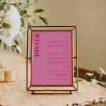 Menu Tipografia Negra Rosa Brilhante e Casamento Simple<br><div class="desc">Menu de Casamento Simples Vermelho e Rosa Brilhante da Tipografia</div>