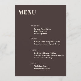 Menu Tipografia Negrita Personalizada Marrom Moderno Mi