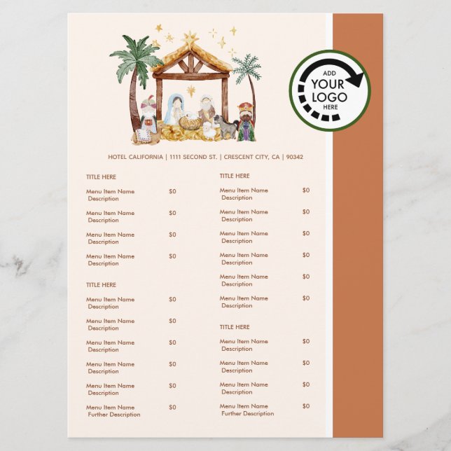 Menu Tirar Restaurante do Natal Natividade (Frente)