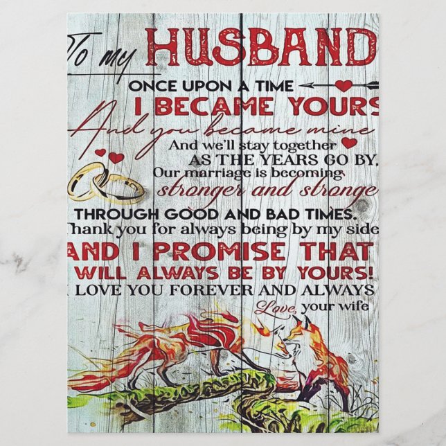 Menu To My Husband Gift | Letter For Him | (Frente)