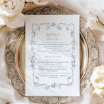 Menu Toile Elegant vintage Chá de panela floral<br><div class="desc">Menu de Chá de panela floral de Elegante de Toile Elegant vintage Correspondência disponível.</div>