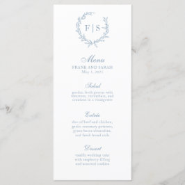 Menu Tradicional Blue Wreath Monograma