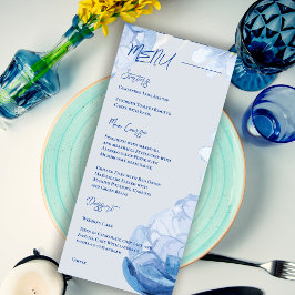 Menu Trendy Elegant Bonito Festa de casamento Floral Az