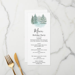 Menu Trendy Greenery Elegant Winter Holiday Party