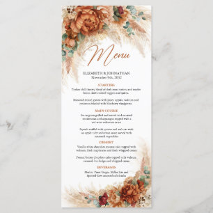 Menu Trendy terracotta pampas capa eucalipto