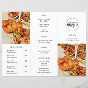 Menu Triplo de Fotografia do Logotipo Moderno de R