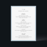 Menu Trisha Powder Blue Modern Weding<br><div class="desc">Menus modernos de casamento com um design limpo com fontes serif e script.</div>