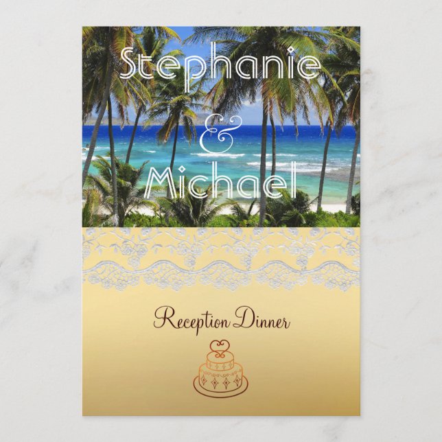 Menu tropical do comensal de casamento do destino (Frente)