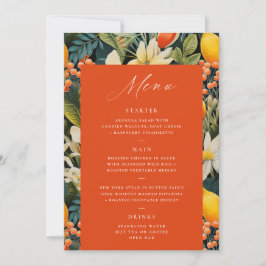 Menu Tropical Orange Paradise