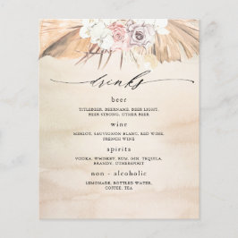 Menu Tropical Seca Palm Leaves Beaves