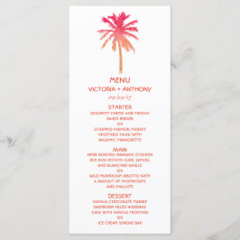 Menu Tropical Sunset Palm Tree Beach