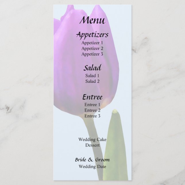 Menu Tulipa Roxa Única (Frente)