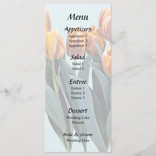 Menu Tulipas Laranja (Frente)