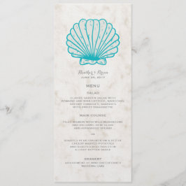 Menu Turquesa Rustic Seashell WedeMenu