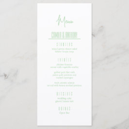Menu Turquoise Wedding