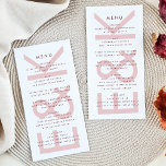 Menu Ultra Modern Burgundy Maroon Simple Monogram<br><div class="desc">slim menu to match the collection
*if you would like more paper options this design can be transferred to a slim program
*or for more help contact me</div>
