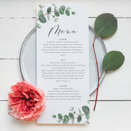 Menu Um casamento elegante e simples e moderno eucalipt