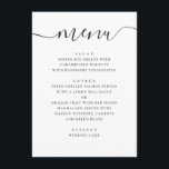 Menu Um casamento simples moderno. Script preto e branc<br><div class="desc">Menu de casamento simples preto e branco. Adequado para aniversário,  aniversário e qualquer outra festa. Entre em contato comigo se precisar de itens adicionais.</div>