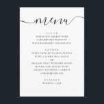 Menu Um casamento simples moderno. Script preto e branc<br><div class="desc">Menu de casamento simples preto e branco. Adequado para aniversário,  aniversário e qualquer outra festa. Entre em contato comigo se precisar de itens adicionais.</div>