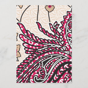 Menu Um desenho decorativo de paisley com vermelho vibr