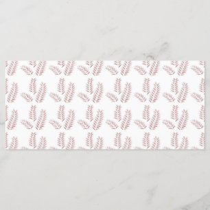 Menu um fundo branco com folhas cor-de-rosa nele