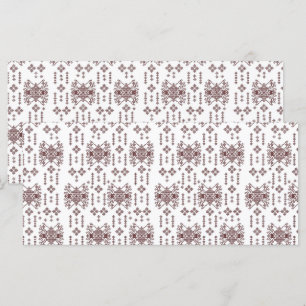 Menu um fundo branco com um padrão vermelho nele
