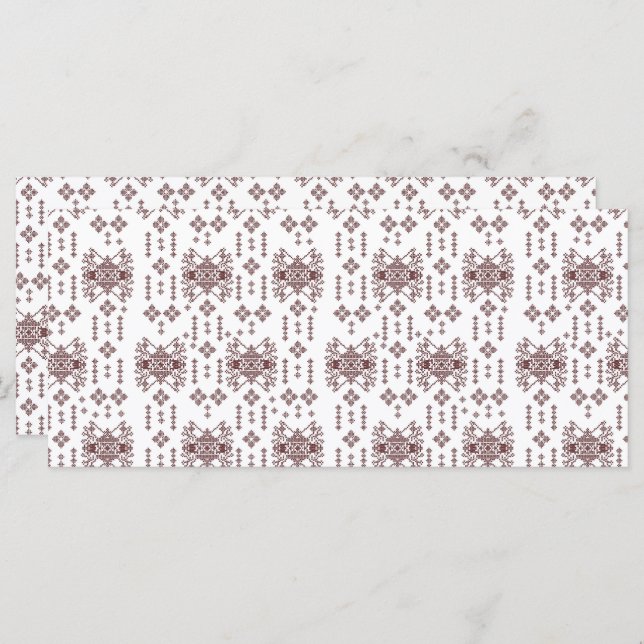 Menu um fundo branco com um padrão vermelho sobre ele (Frente/Verso)