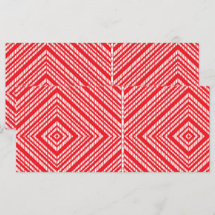 Menu um fundo vermelho e branco com um padrão de diaman