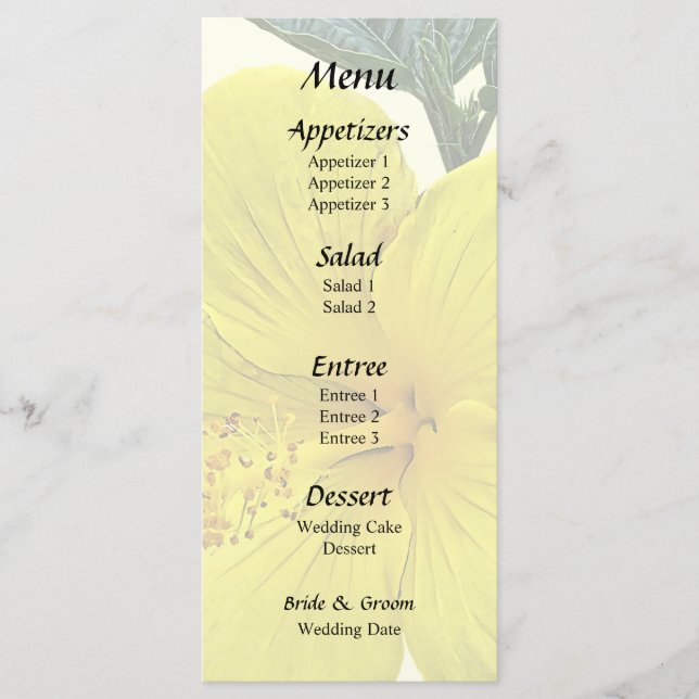 Menu Um Hibiscus Amarelo (Frente)