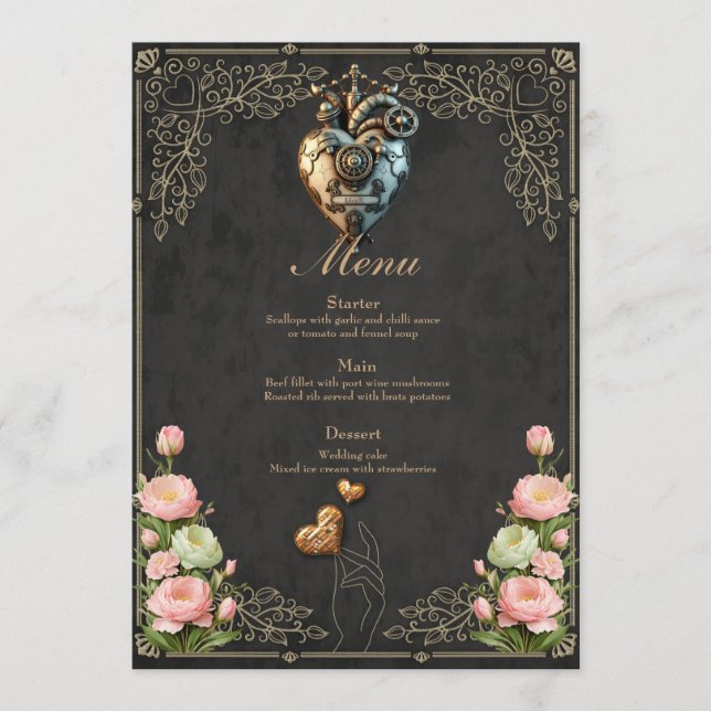 Menu Um impressionante coração de galo (Frente)