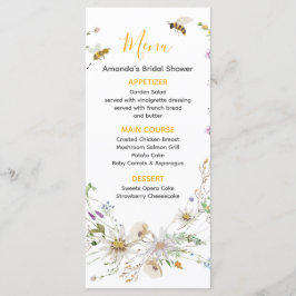 Menu Um Pequeno Chá de fraldas De Flor Selvagem De Mel