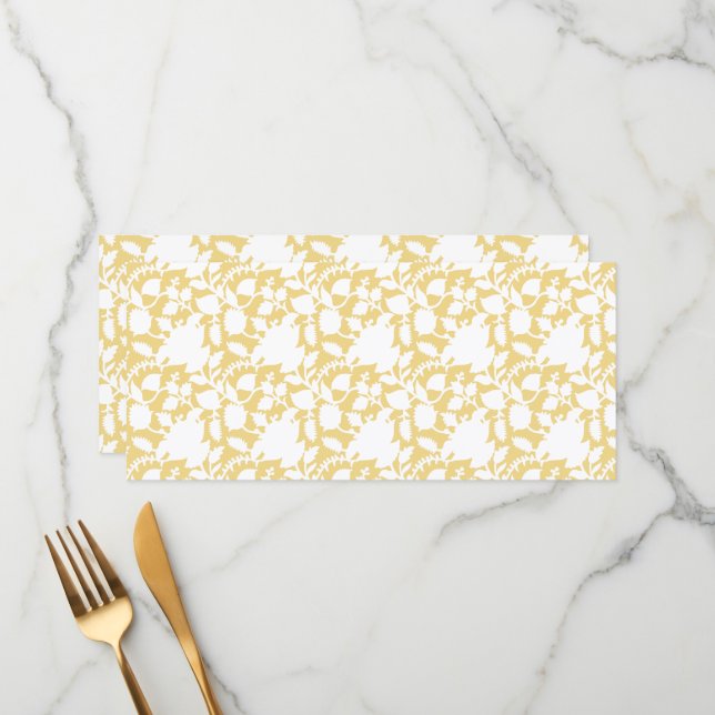 Menu Um tapete amarelo com um padrão repetitivo de moti (Frente/Verso In Situ)