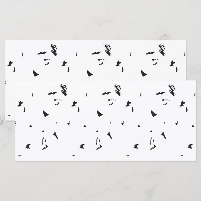 Menu uma foto em preto e branco de um bando de pássaros (Frente/Verso)